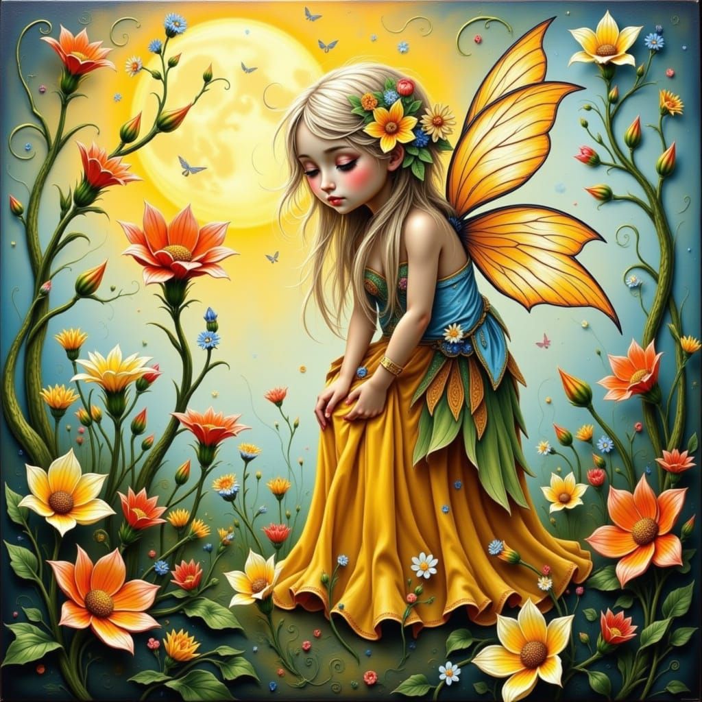 Whimsical Fairy Impasto Caricature