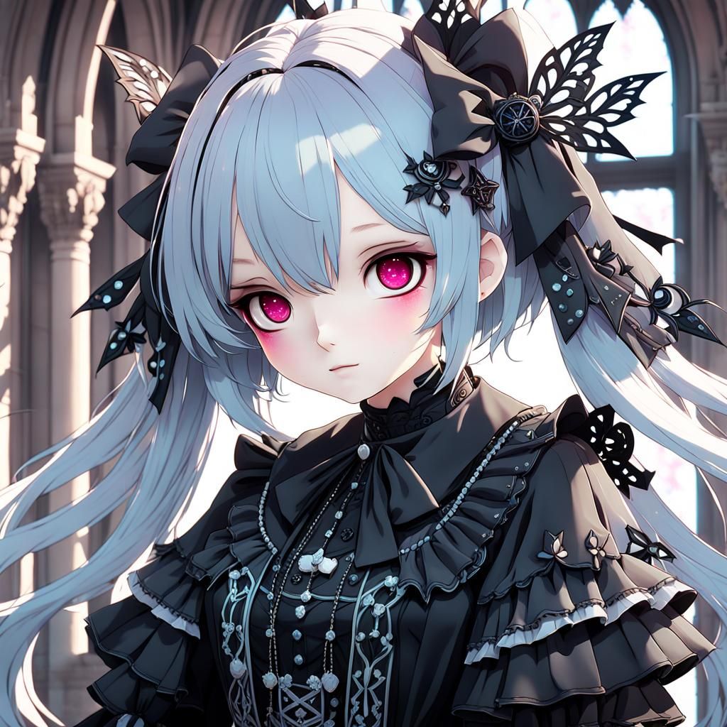 Anime Girl in Gothic Lolita Fashion
