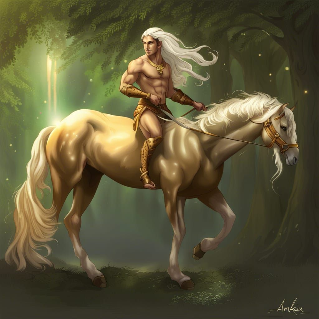 Elven Horse Centaur in Filigree Armor