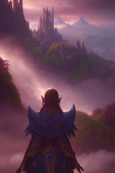 Epic Fantasy Elf Zelda in Digital Matte Painting