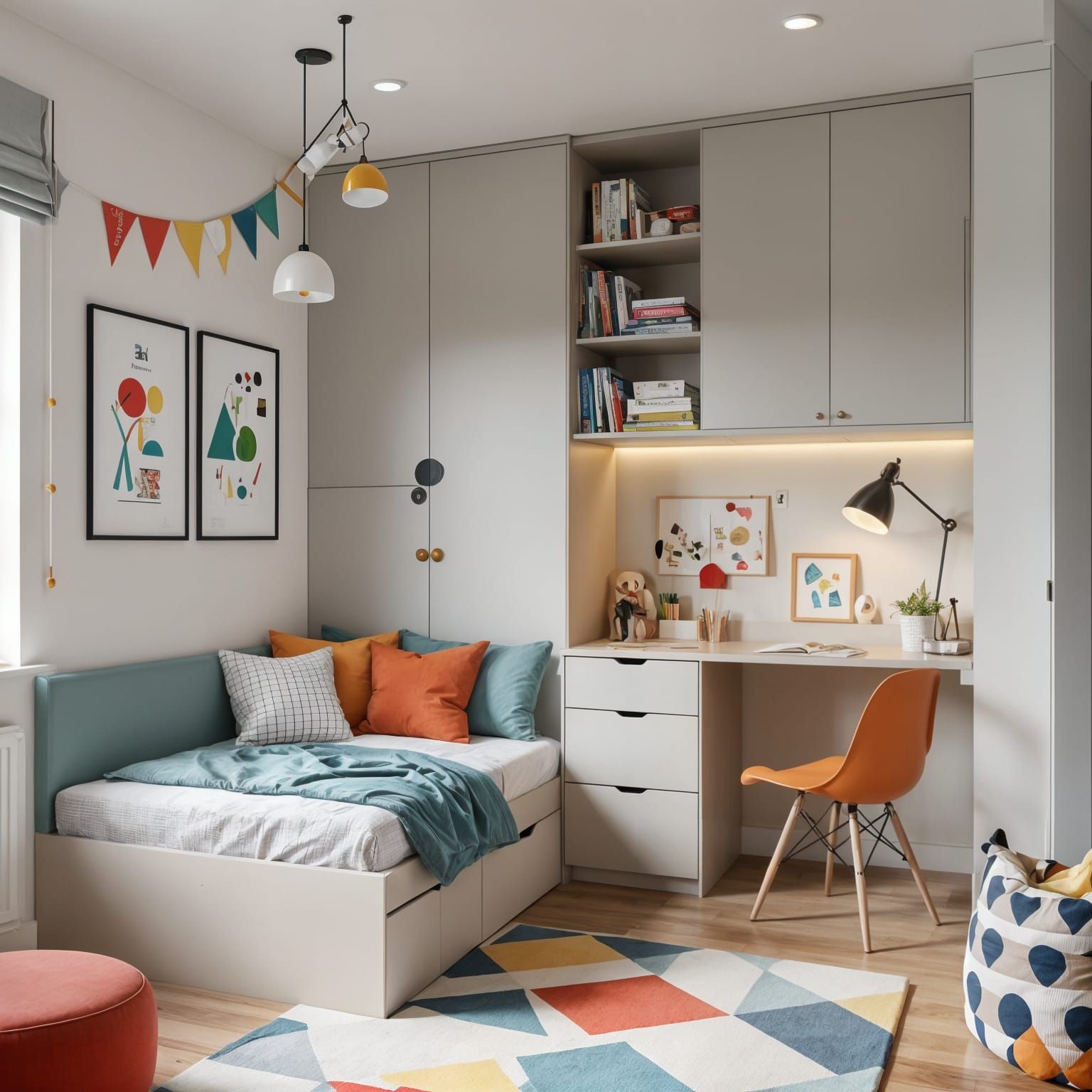 Renovation Plan for 10x12 Room with Double Bed & Study