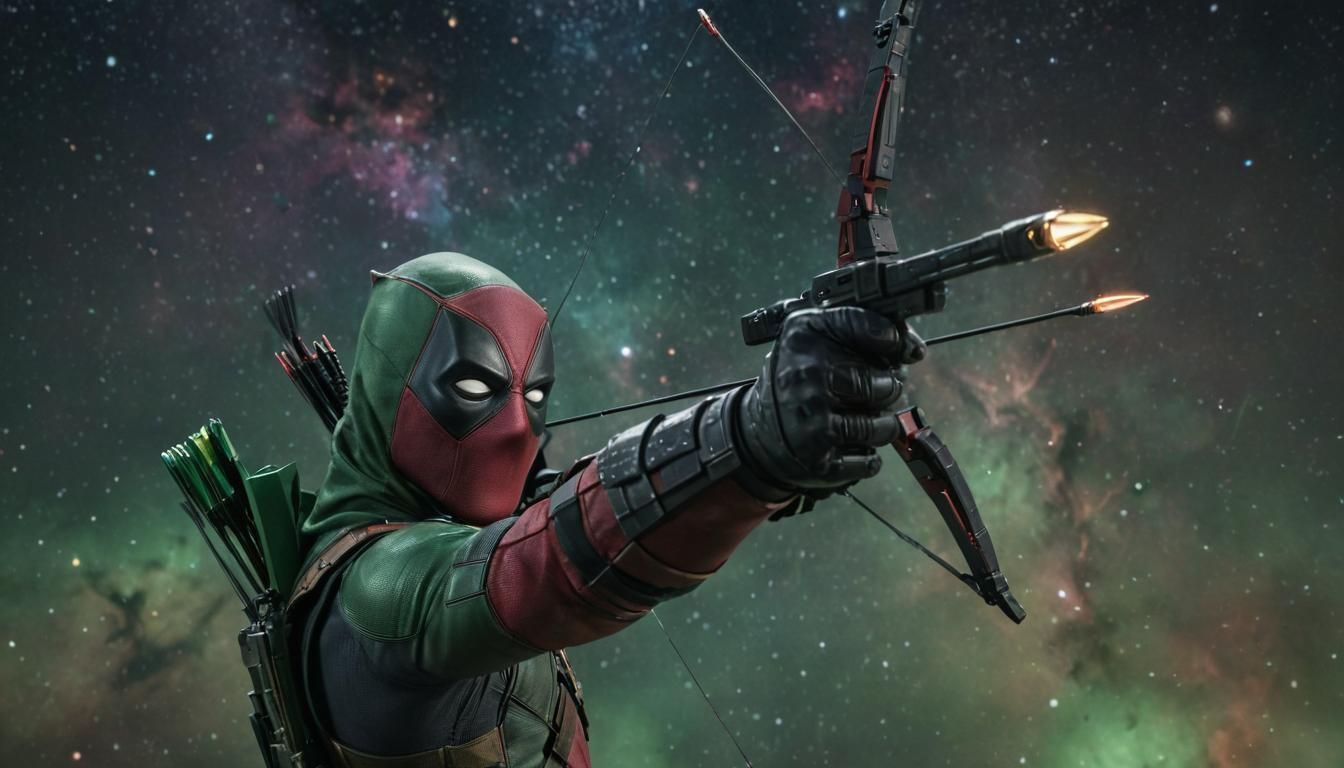 Green Arrow as Deadpool in Space