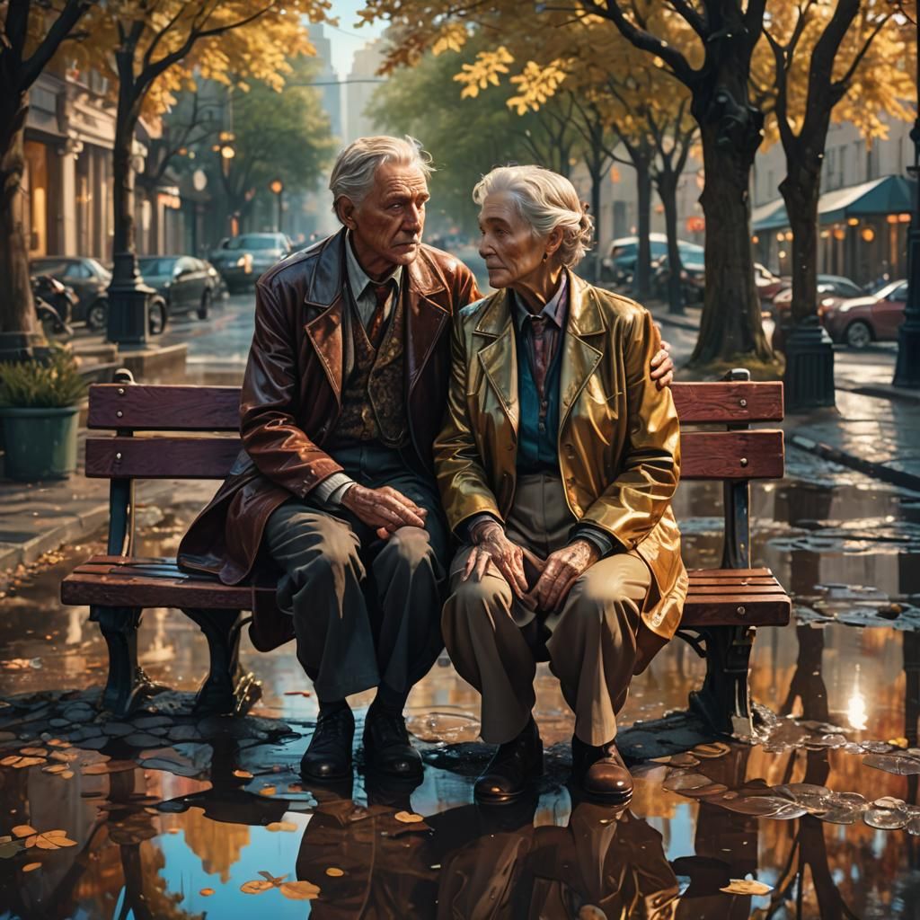 Old Couple, Youthful Reflections: Digital Art