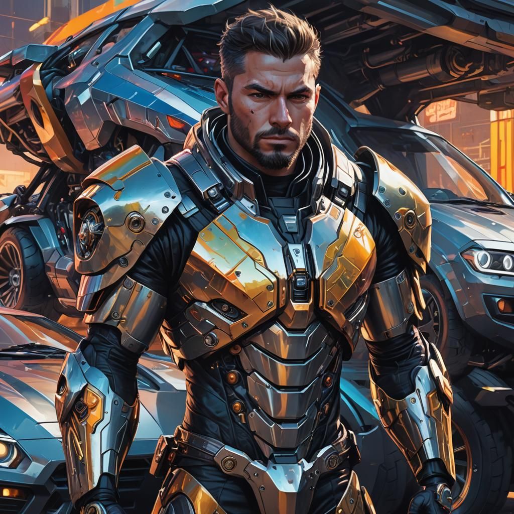 Futuristic Car Enthusiast Concept Art by Artgerm