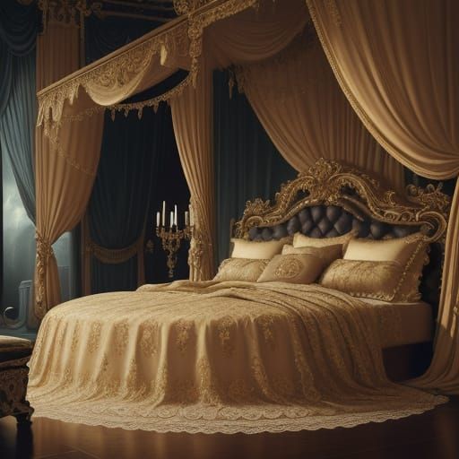 Grand Princess in Lavish Baroque Bedroom