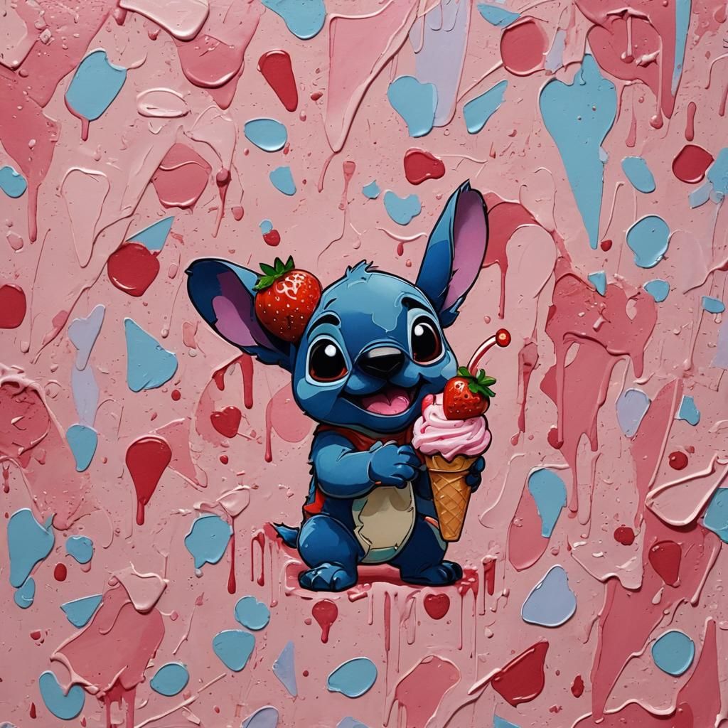 Stitch and Gantu Share Strawberry Ice Cream