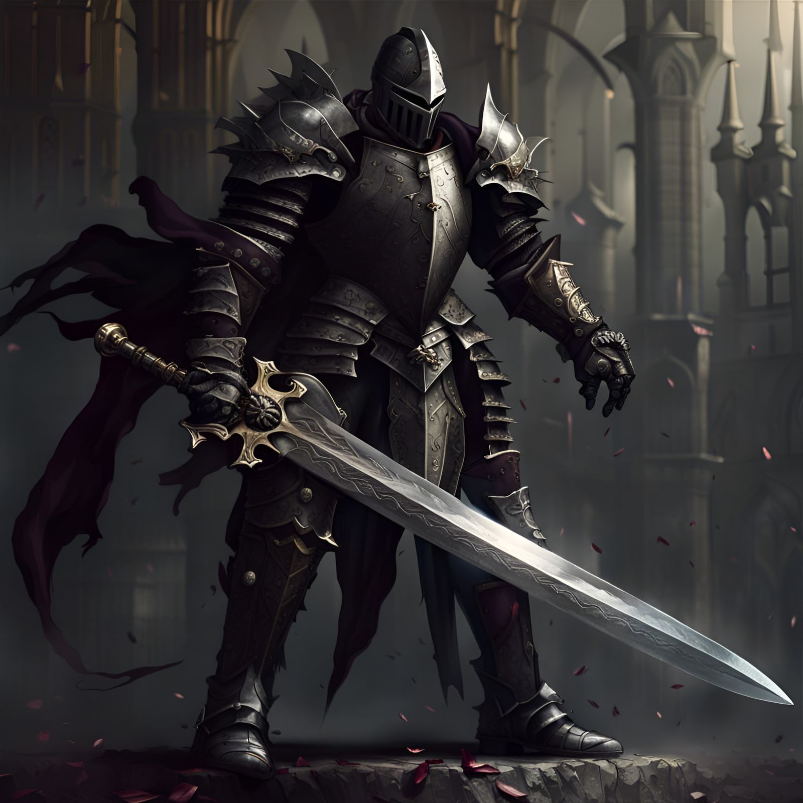 Gothic Knight with a Big Sword