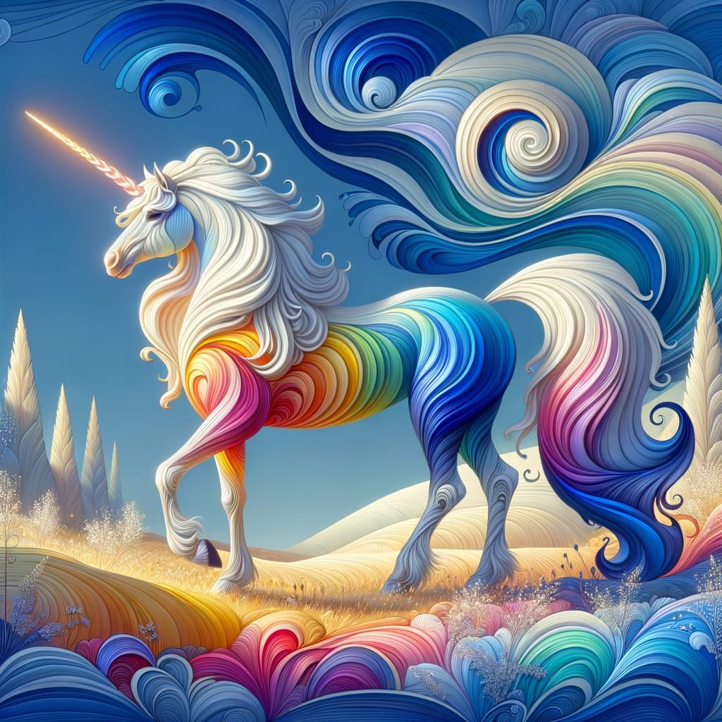 Unicorn with rainbow dazzle