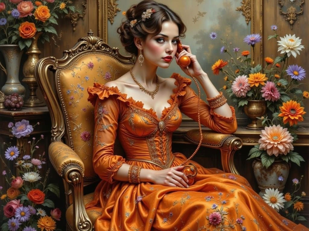 Beautiful vintage young lady