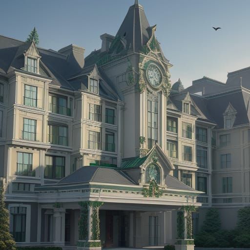 The new hotel, an emerald-and-ivory sprawling mansion with s...