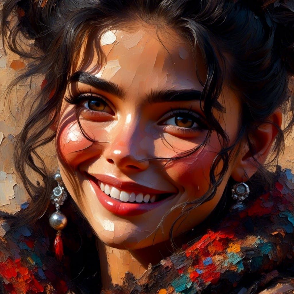 Stunning Spanish Girl Portrait in Rococo Style