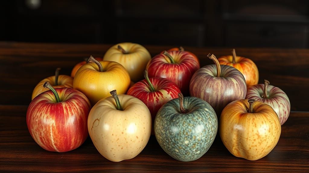 Exotic Apples on African Blackwood