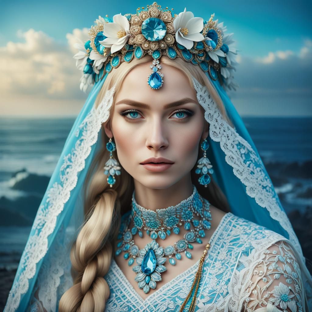 Angelic Russian Beauty in Traditional Slavic Attire