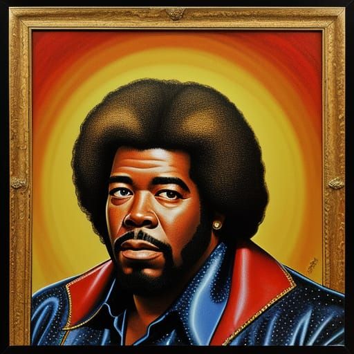 Barry White Portrait in Basil Gogos Style
