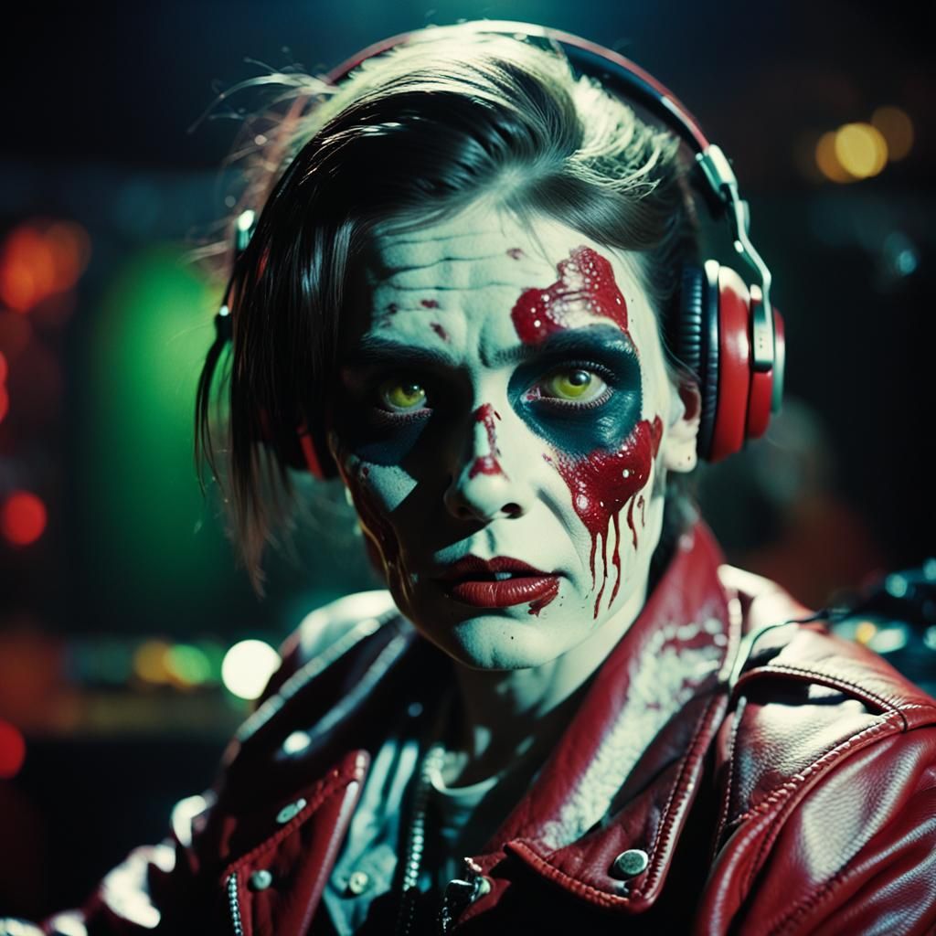 Zombie Girl DJ in 90s Grunge Fashion
