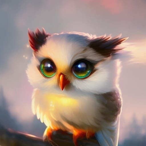 Chibi Pineapple Owl: Majestic Digital Art