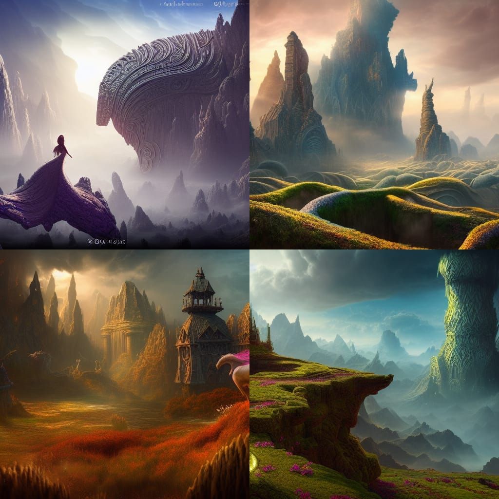 Fantastical Neverending Story Matte Painting in 8K