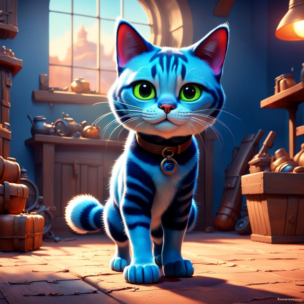 Puss in Boots with an Amorous Look: 3D Digital Art