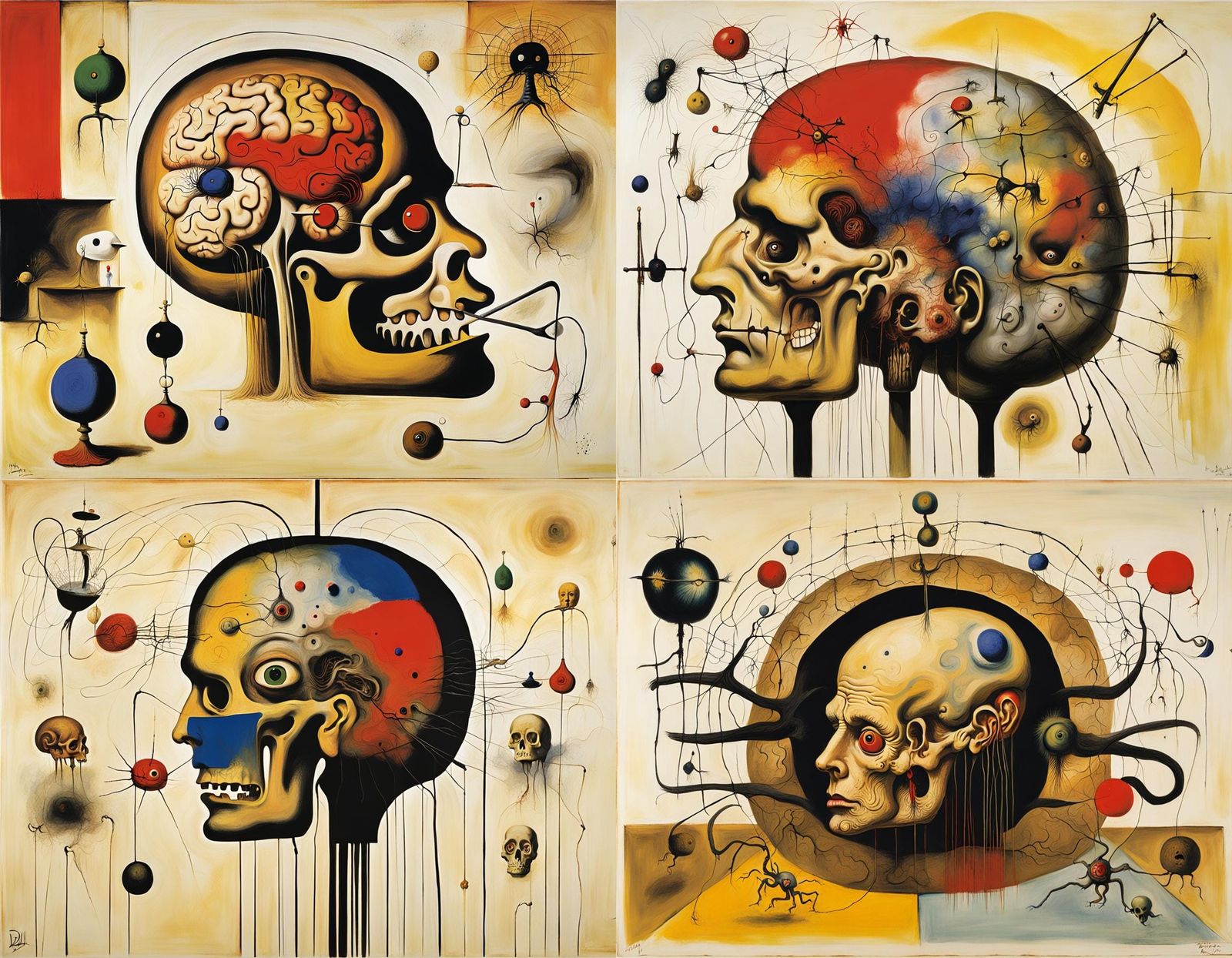 Surreal Brain Creature in Surrealist Style