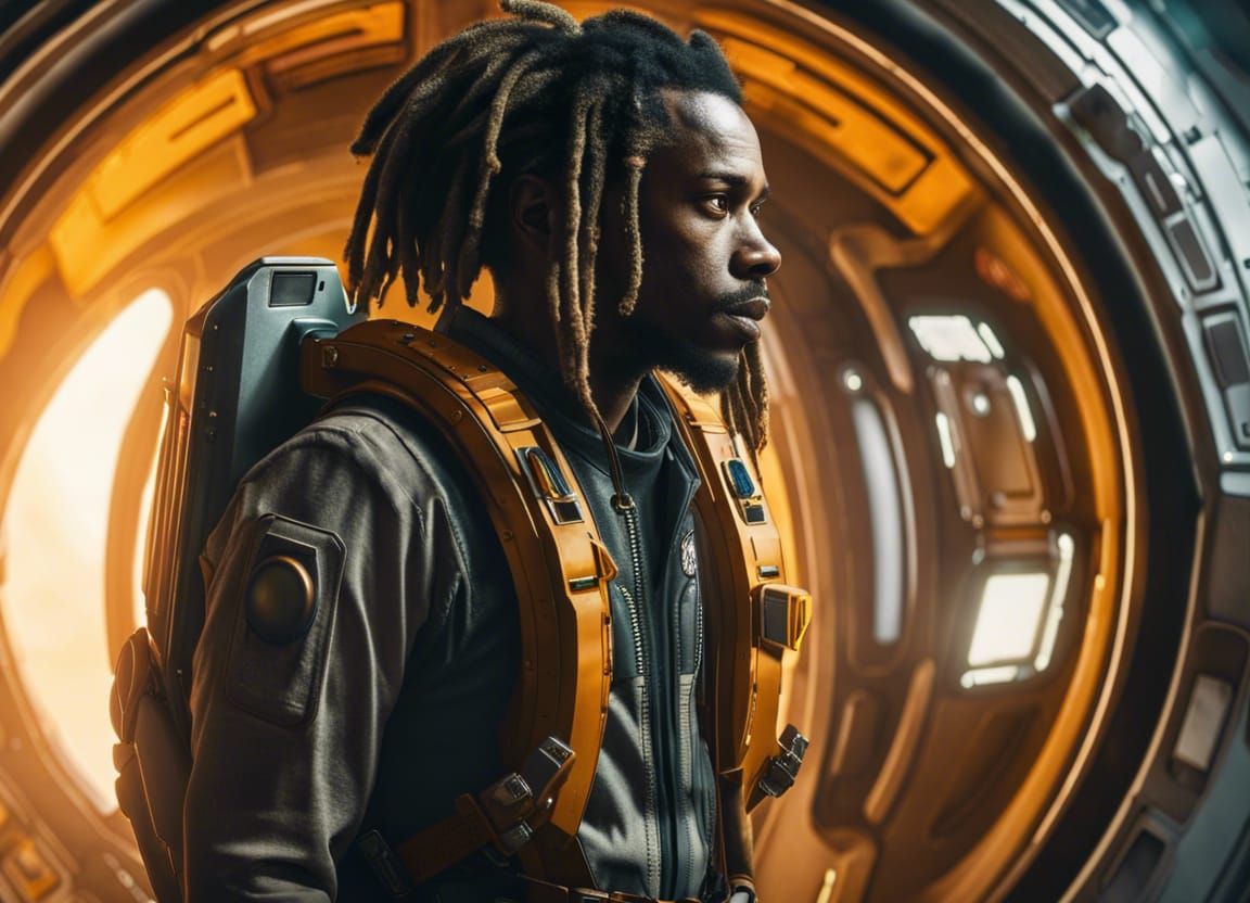 Sci-Fi Airlock Scene on Rust Colored Planet