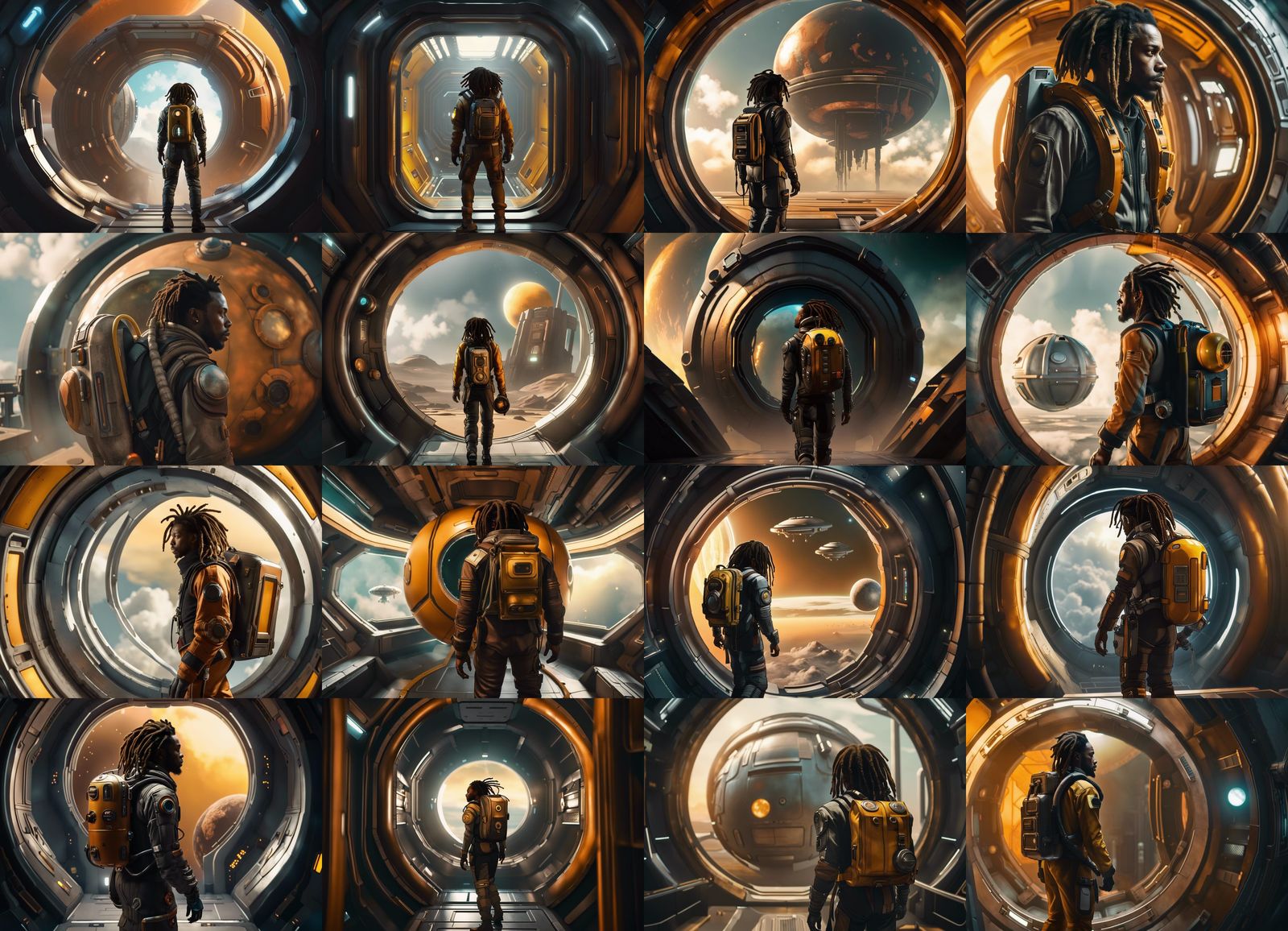 Sci-Fi Airlock Scene on Rust Colored Planet