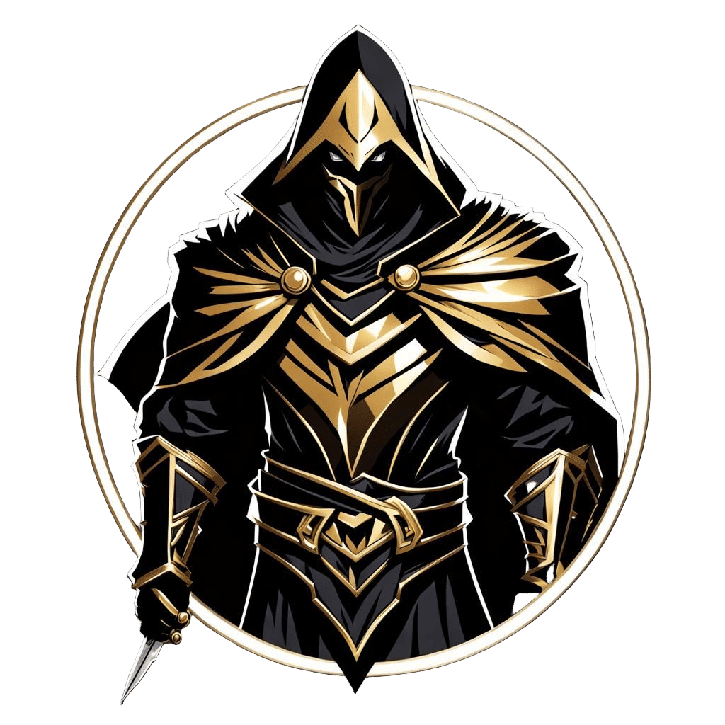Dark Fantasy Assassin in Gold Leather Armor
