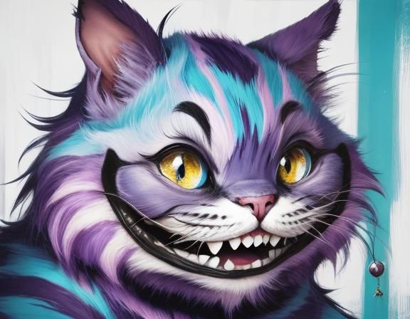 Whimsical Cheshire Cat Stares Intensely
