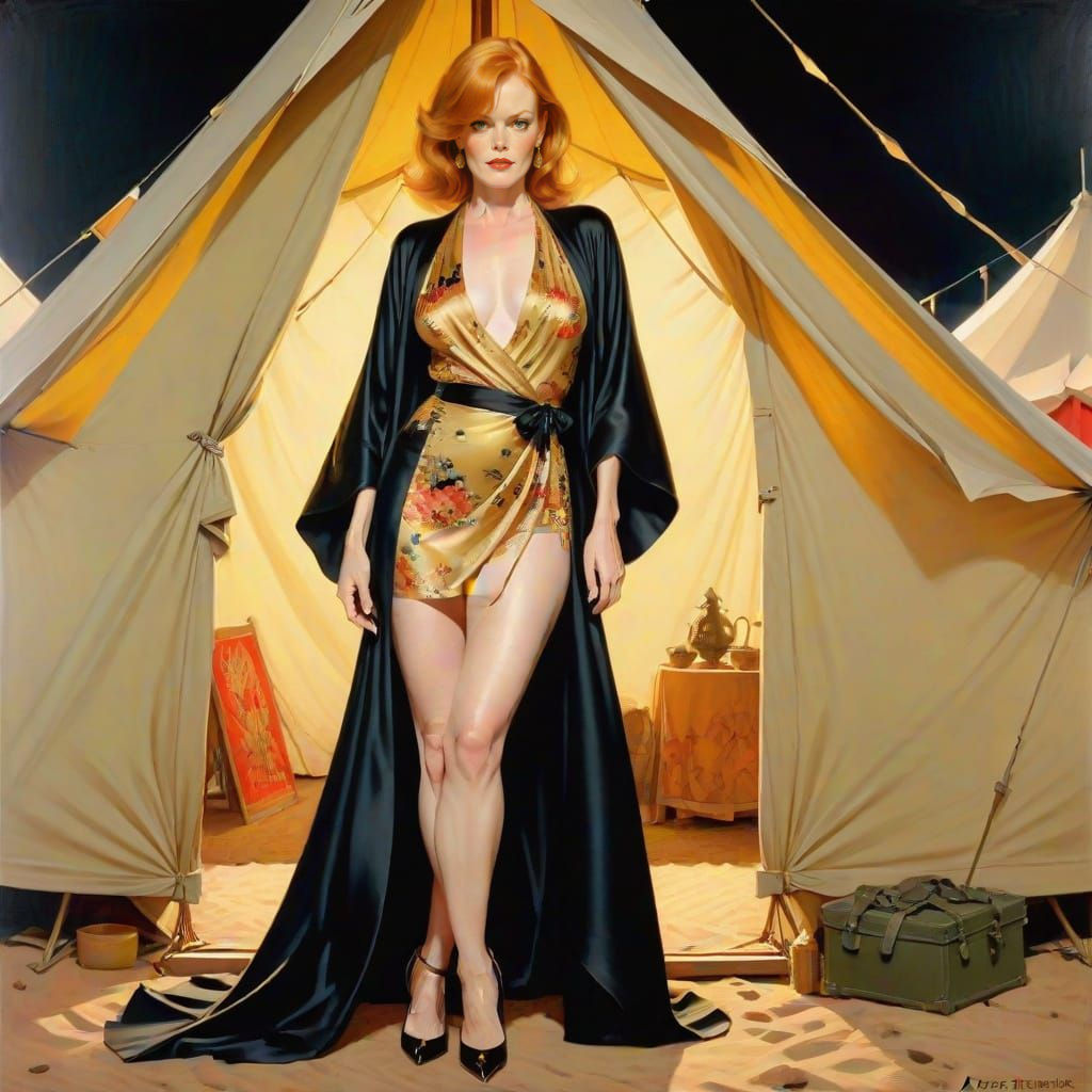 Kimono Portrait in Impressionistic Style