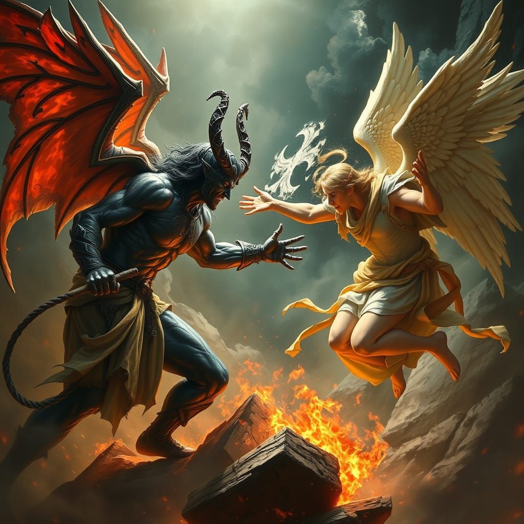 Epic Confrontation: Lucifer vs. Michael in Dynamic Battle