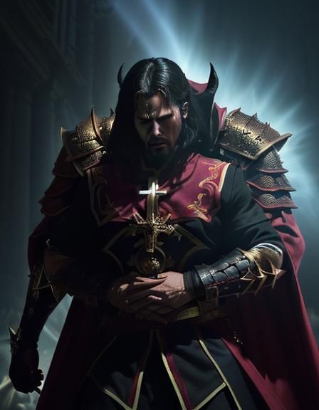 Epic Battle Against Darkness in Digital Art