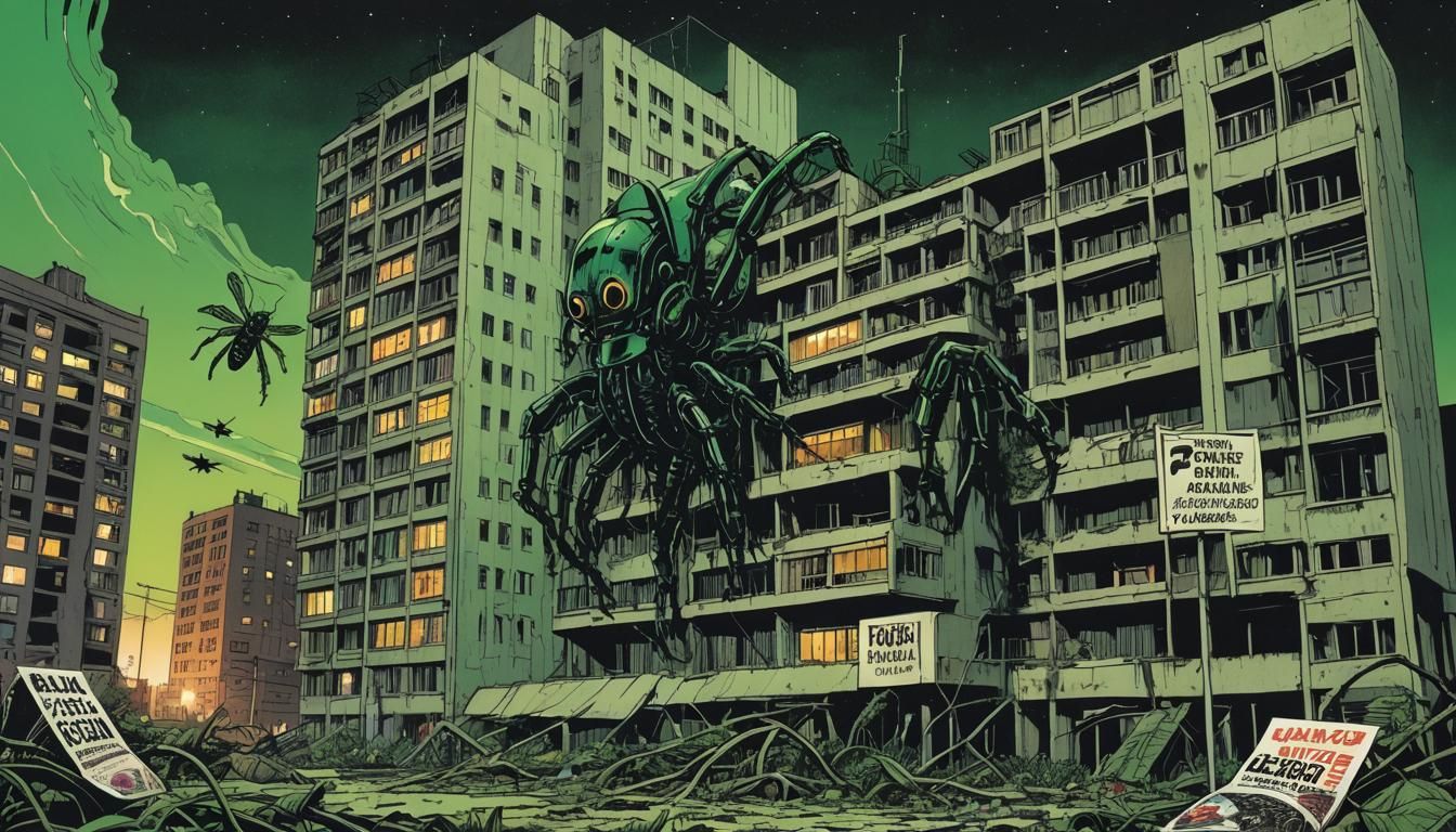 Chernobyl's Mutated Insects in Polish Comic Style
