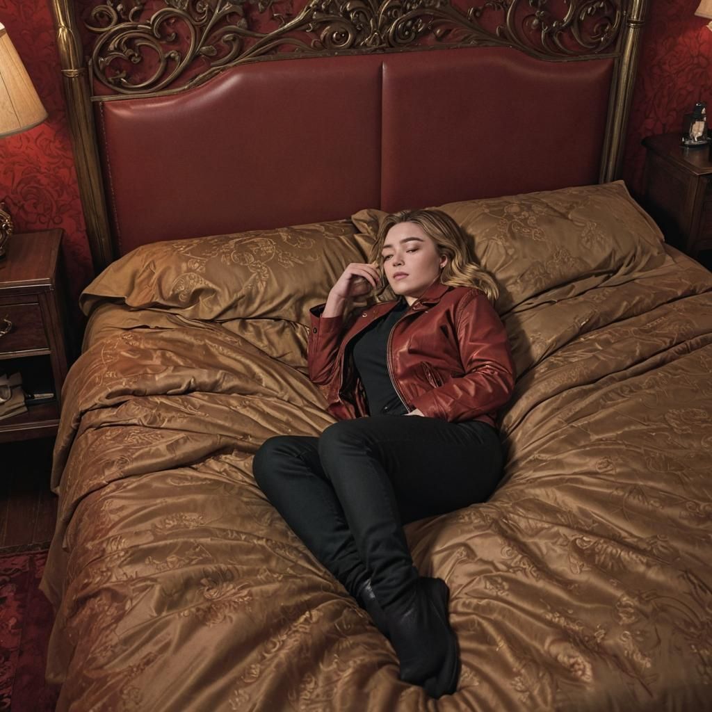 Florence Pugh Sleeps: Comic Book Art Portrait