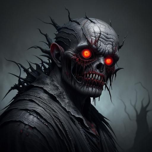 Blood-Soaked Macabre Creature in Dark Fantasy Style