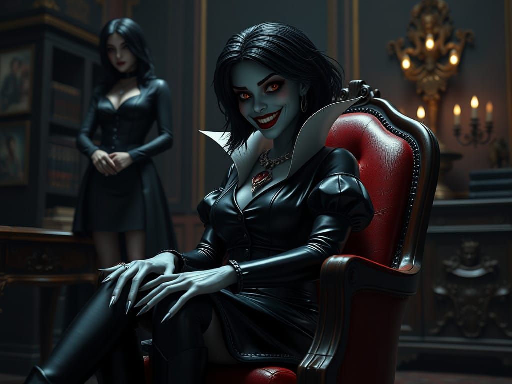 Dark Snow White: Scary Villainess in Classic Black Leather