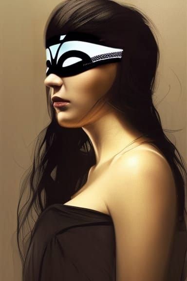 Woman in Sleep Mask in Scandinavian Bedroom