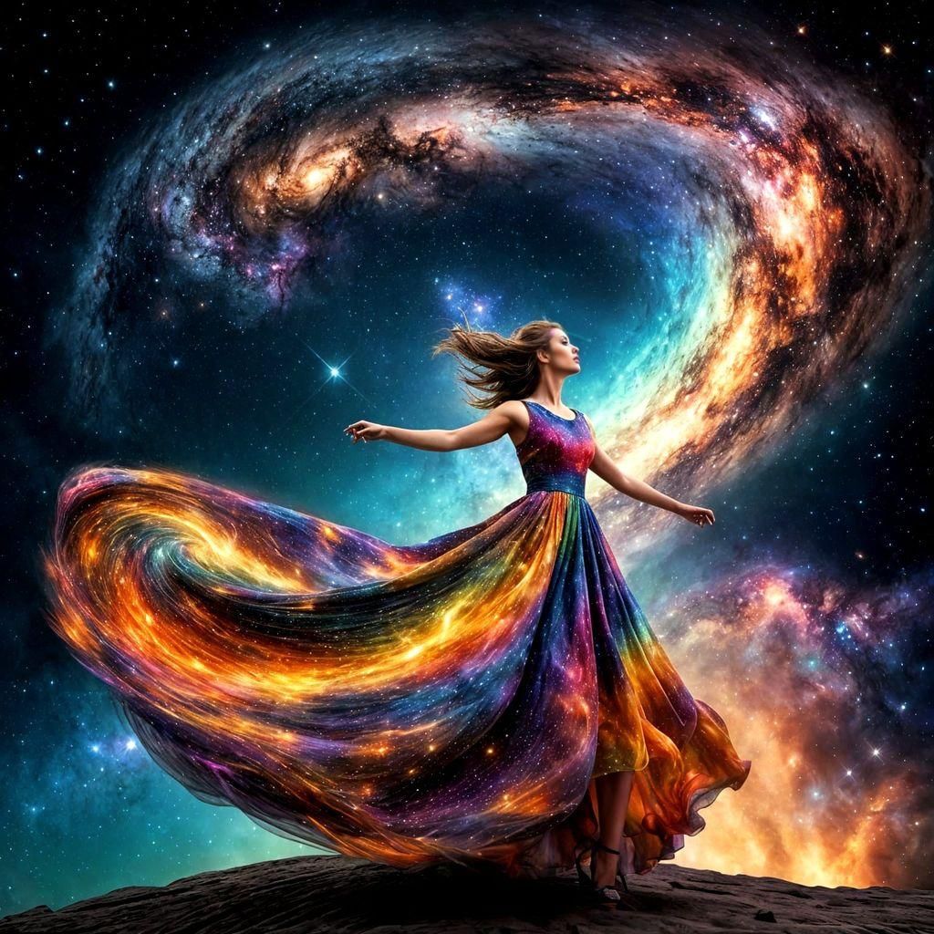 Woman Paints the Galaxy in Hyperrealistic Style