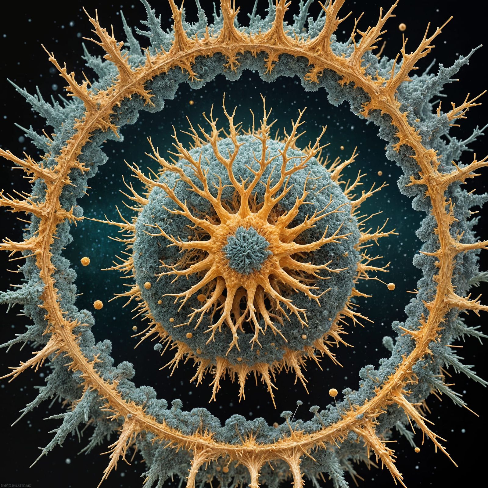 Psychedelic Big Bang Explosion in Contrasting Colors