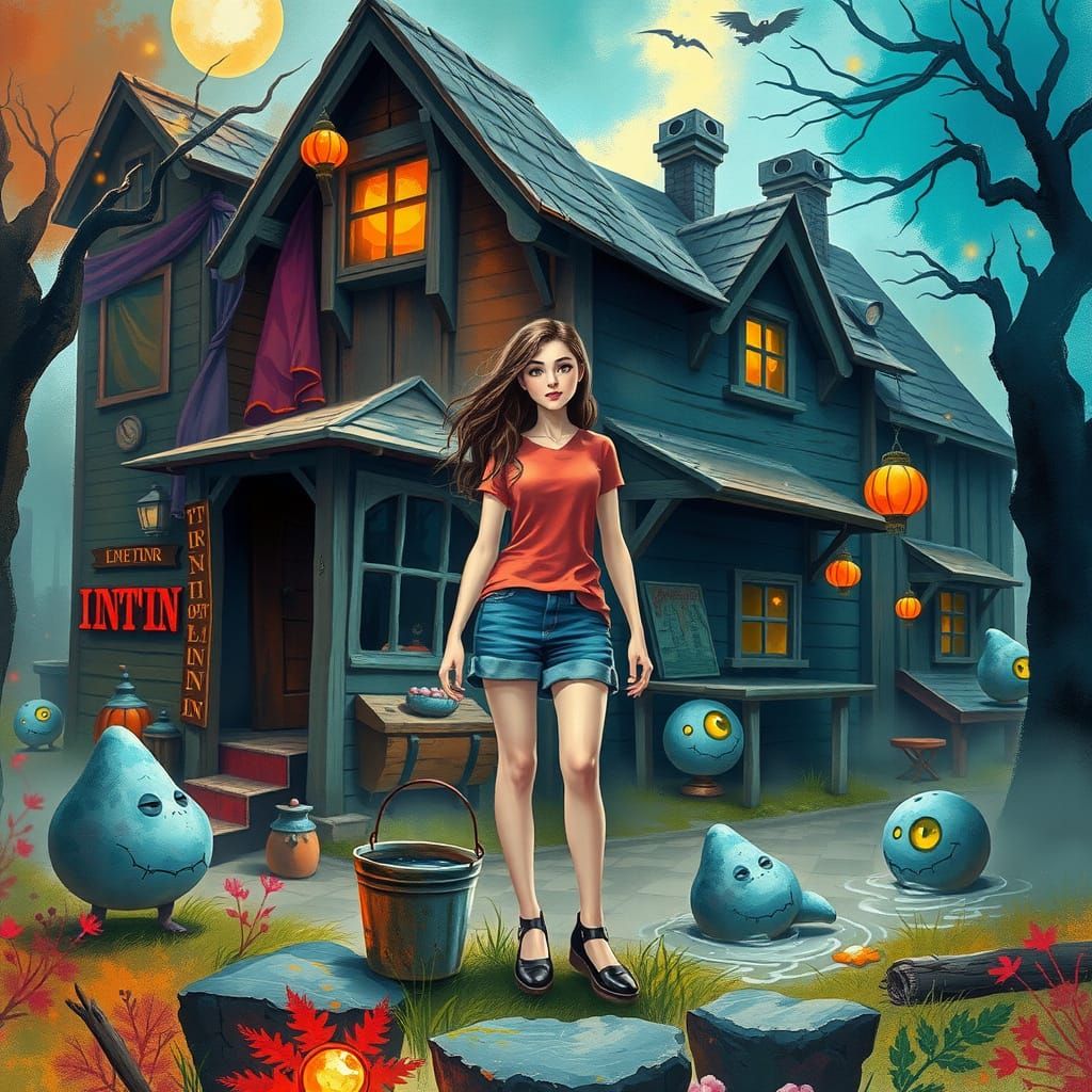 Fearless Innkeeper in Whimsical Landscapes