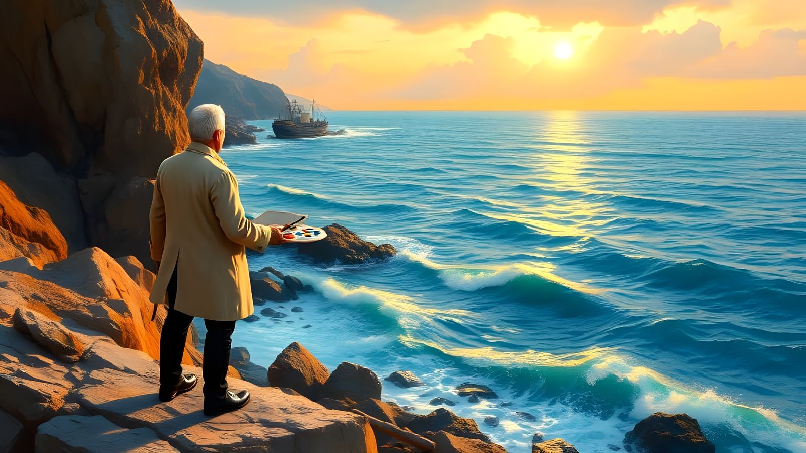 Romantic Seascape in the Spirit of Aivazovsky