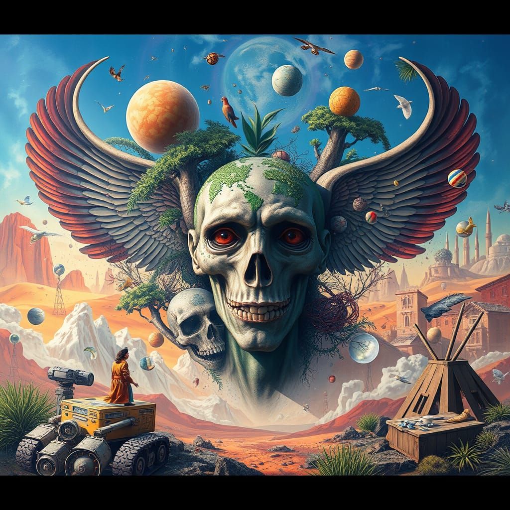 Surreal Mural Combines Past and Future in a Harmony of Art