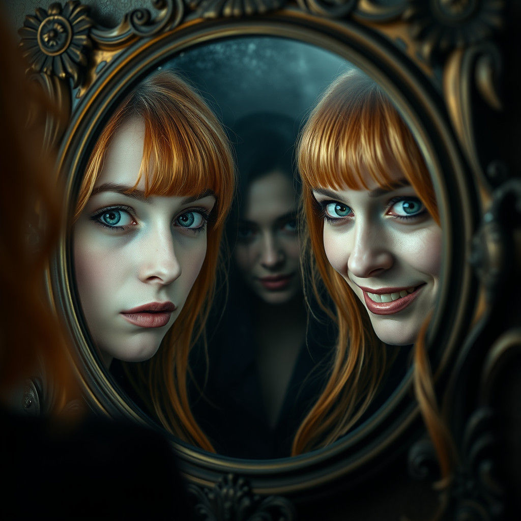 Duality in Reflection: A Haunting Portrait of Two Women