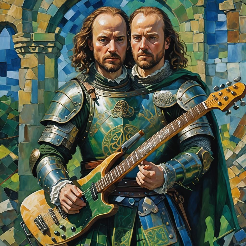 Shakespeare as Celtic Metal Warrior in Impasto Style