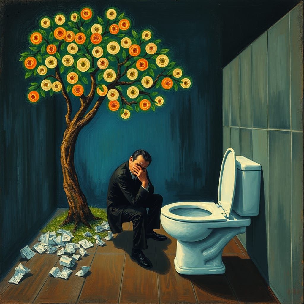 Man's Toilet Paper Nightmare, Inspired by Masters