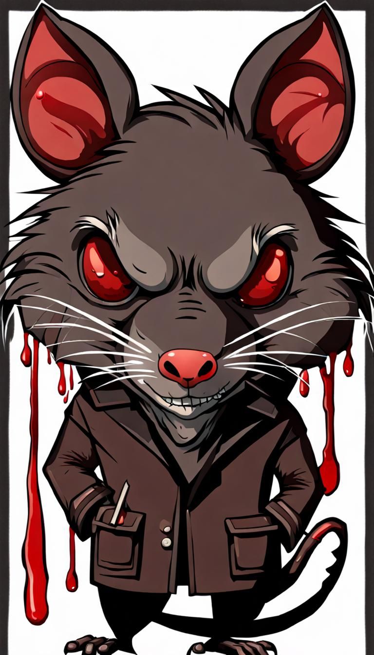 Fearsome Wererat Bloodhunter with Red Eyes