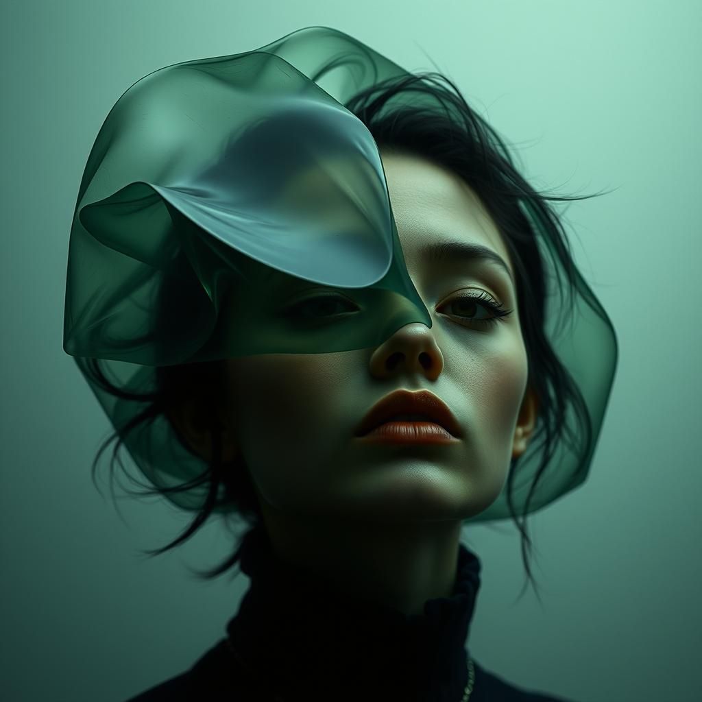 Enigmatic Portrait in Glass and Light