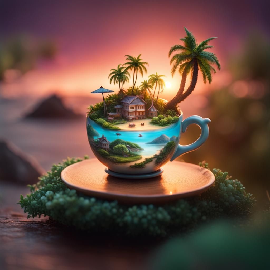 Magical Teacup Island at Sunset