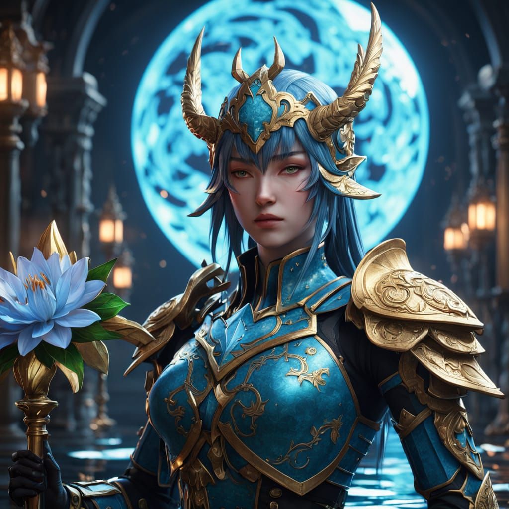 Lithornalis in Water with Mace-Shaped Blossom