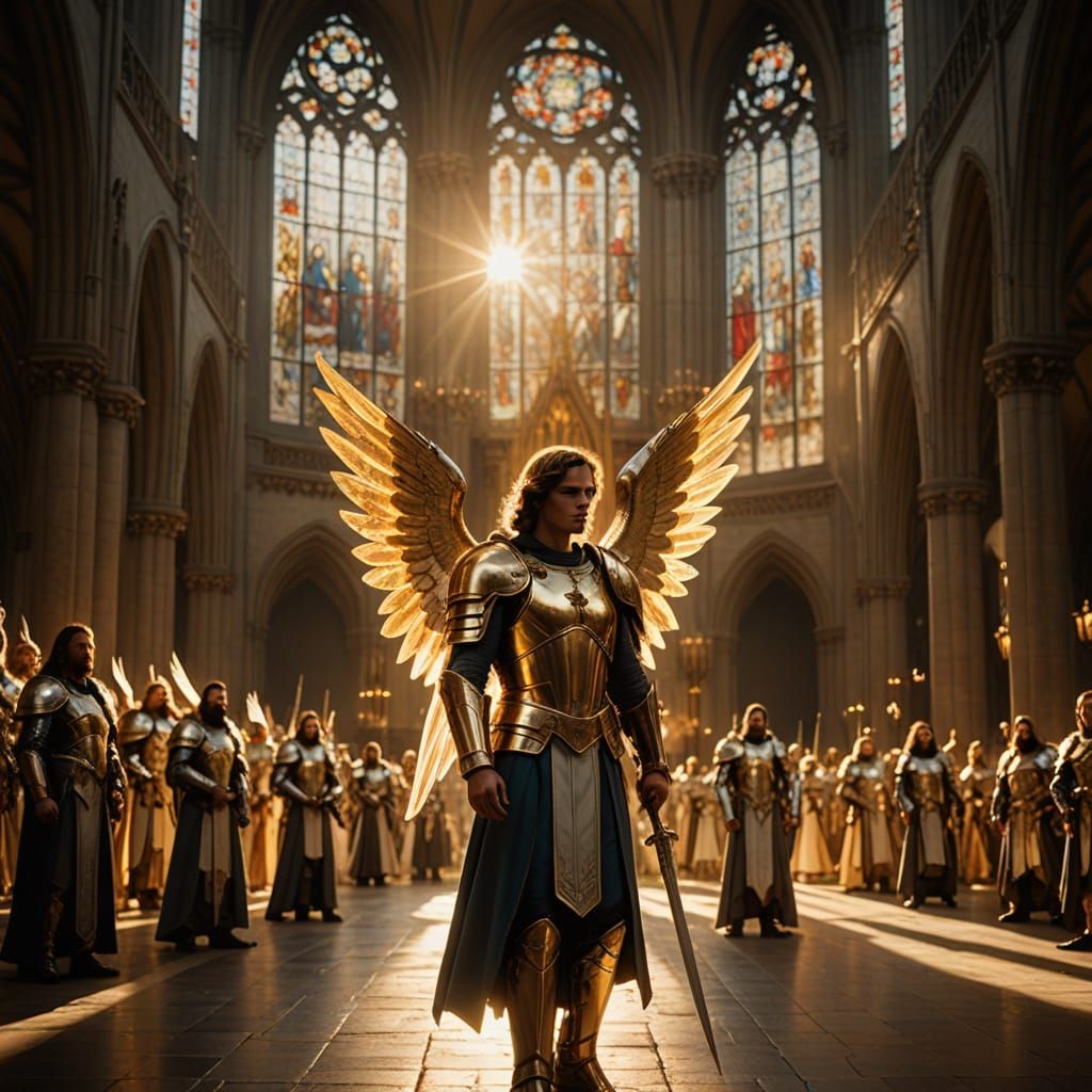 Heavenly Angelic Warriors in Grand Cathedral