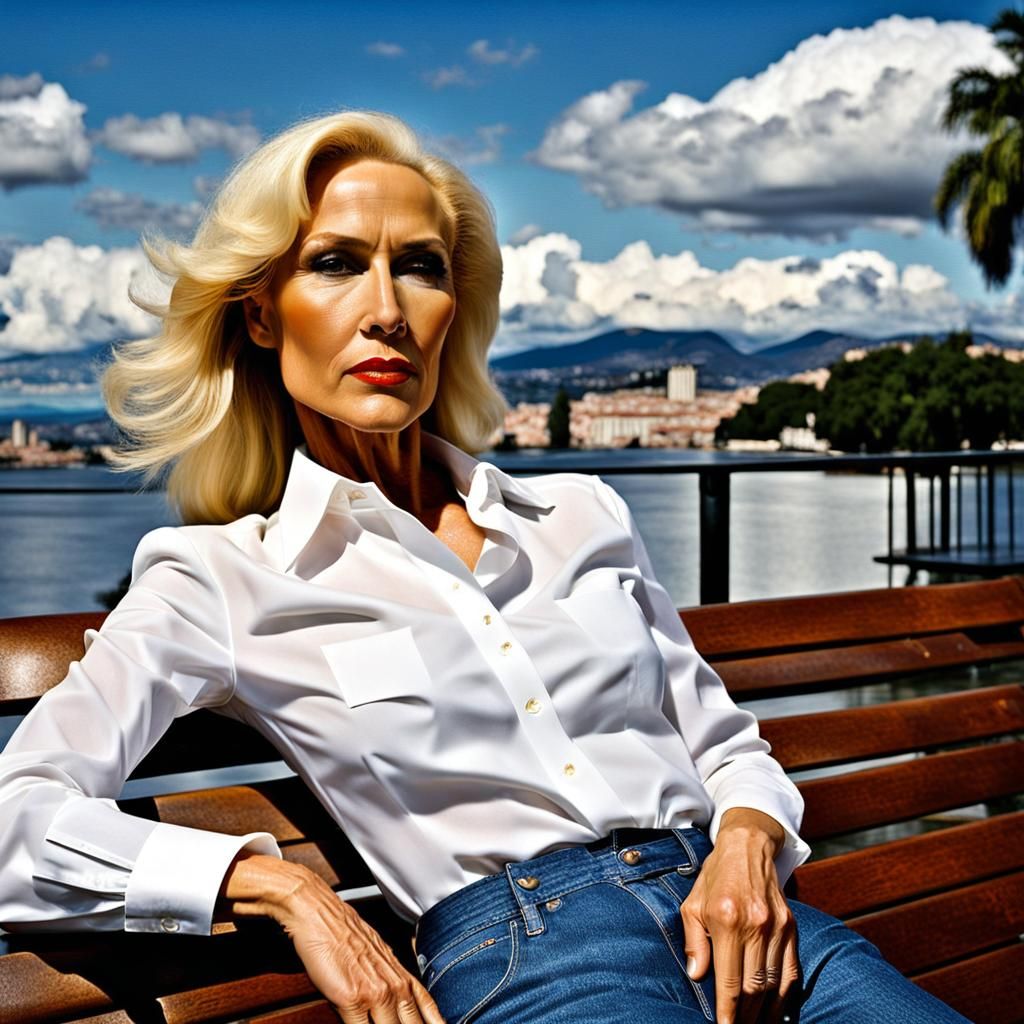 Geometric Portrait of Woman in Fauvist Art Deco Style