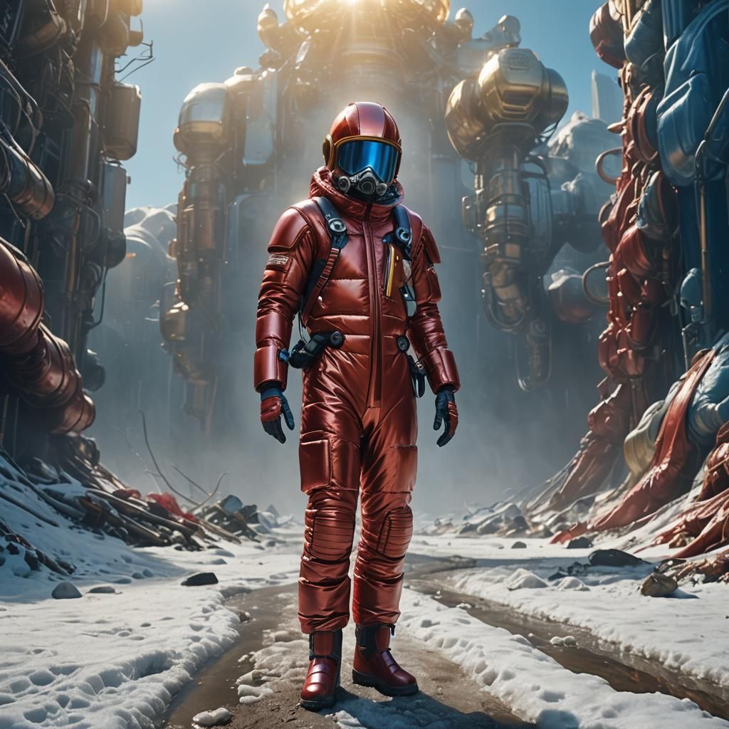 Futuristic Spacesuit Portrait in Ethereal Light